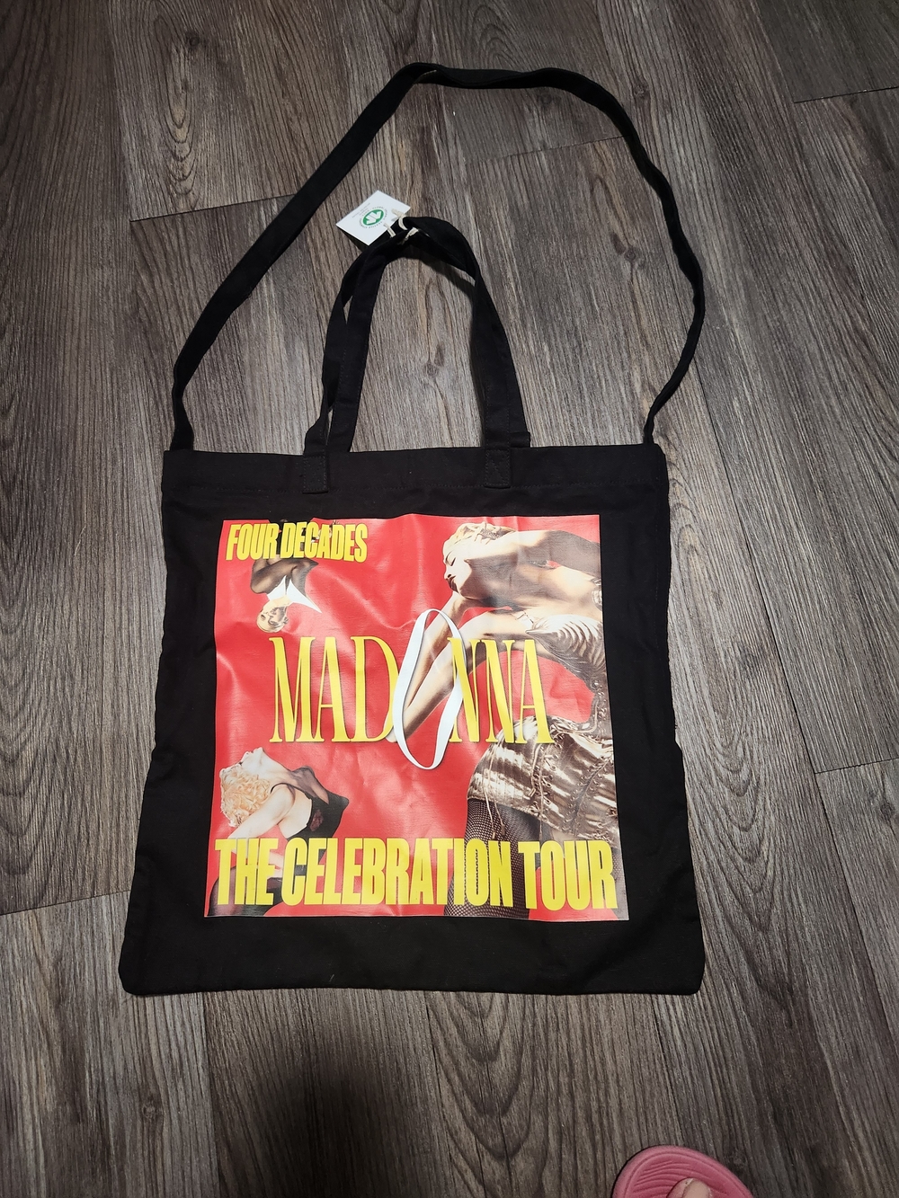 Madonna Four Decades Celebration Tour Black Canvas Tote Bag